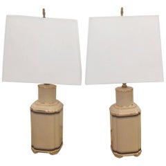 Classic Pair of Blue and White Porcelain Table Lamps