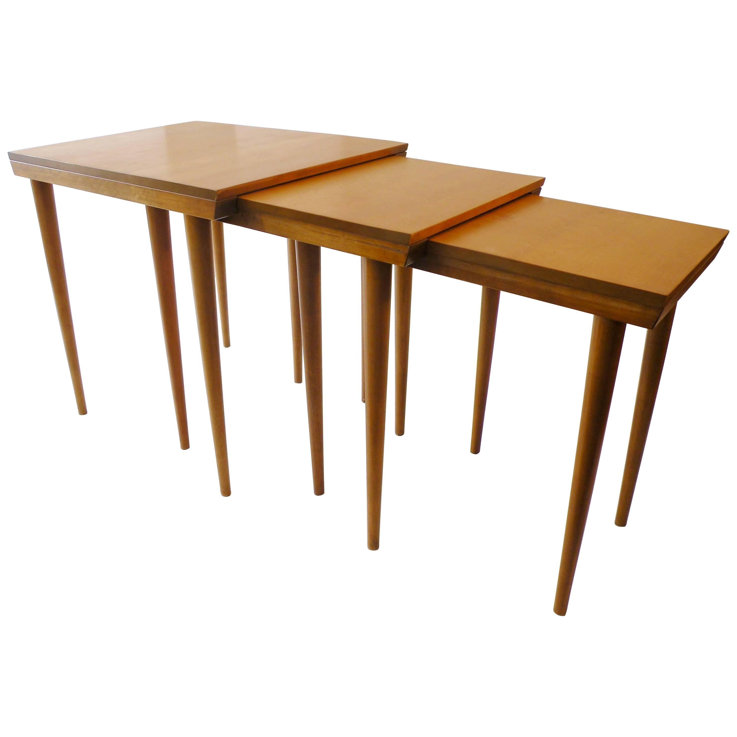 Russel Wright for Conant Ball "American Modern" Trio Nesting Tables