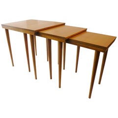 Retro Russel Wright for Conant Ball "American Modern" Trio Nesting Tables