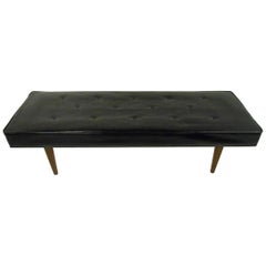 Mid-Century Modern Tufted Vinyl Bench by Surgical Mechanical Research Inc