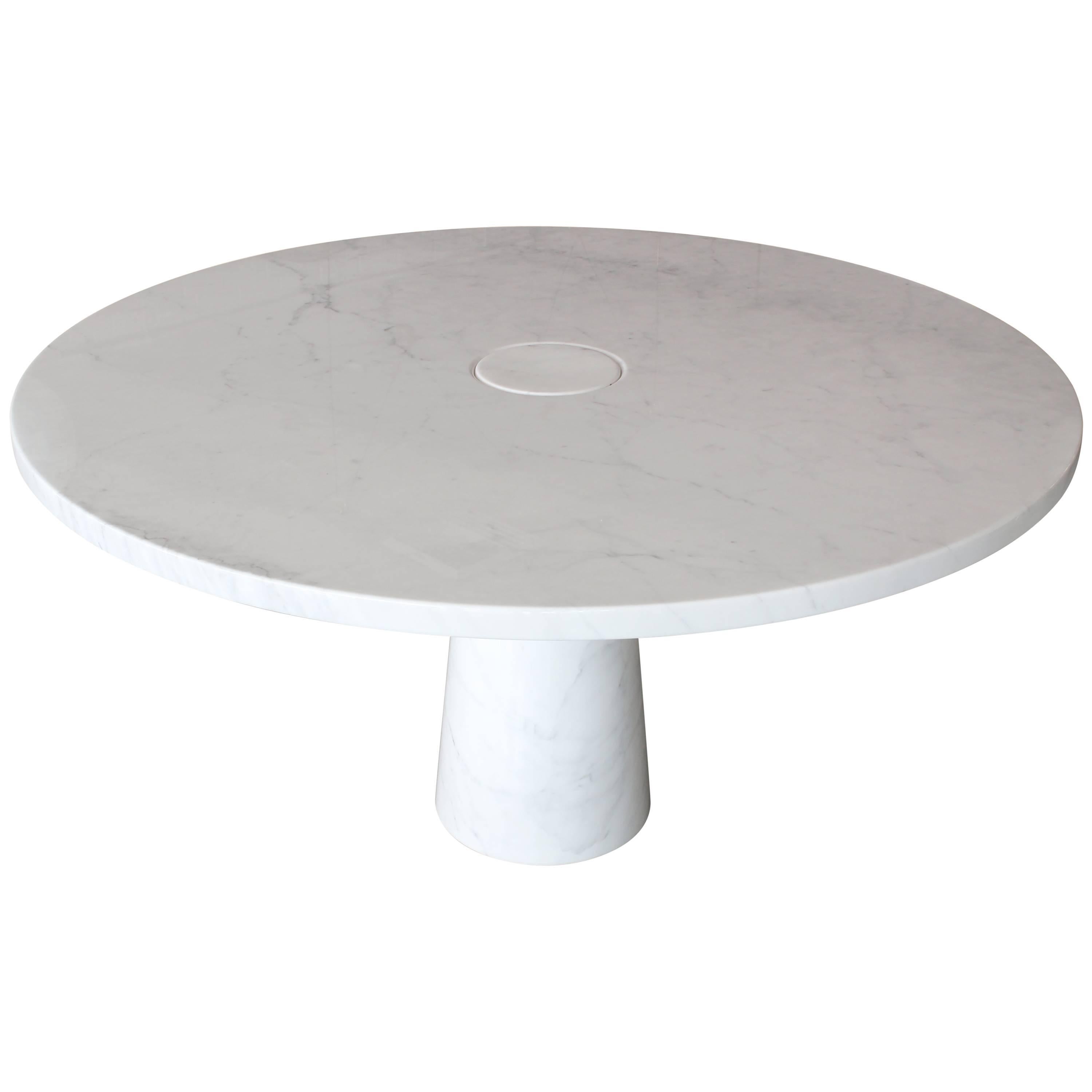 Angelo Mangiarotti Marble Round Dining Table