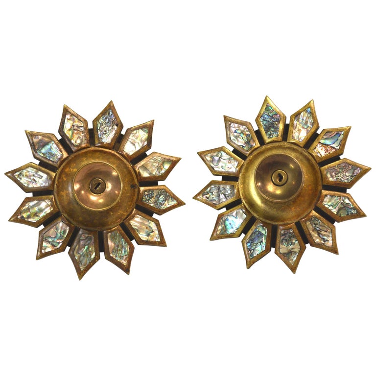 MidCentury Modern Brass and Abalone Door Handles at 1stDibs mid