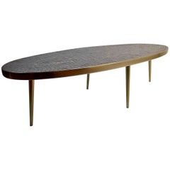 Oval Tile-Top Coffee Table