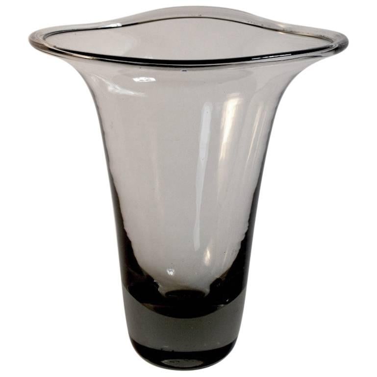 Vickie Lindstrand for Kosta Smoked Glass Vase For Sale