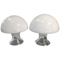 Pair of Vintage Vistosi Mushroom Lamps