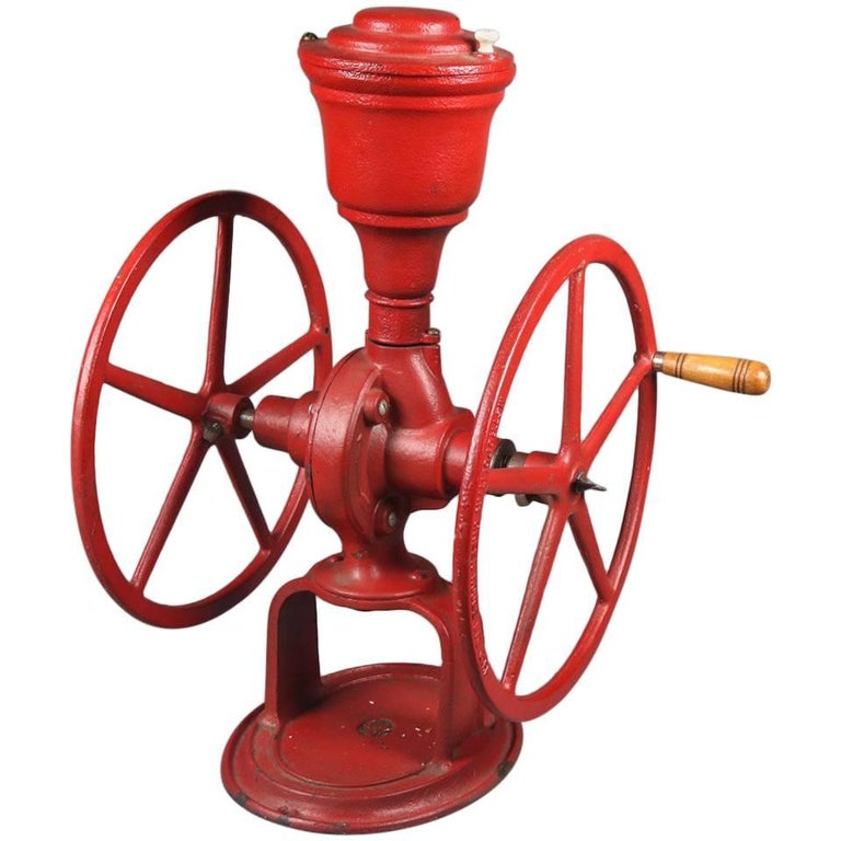 Antique Red Paint Cast Iron Metropolitan Greenhouse Countertop Coffee