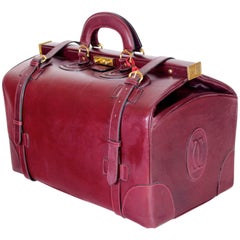 Authentic Cartier Must De Vintage All Leather Bordeaux Luggage