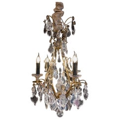 Sign by Baccarat Late 19th Century Bronze & Crystal Small Chandelier, circa 1890