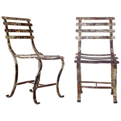 Pair of French 1920s Iron Chairs