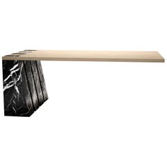 Marble and Leather Desk 'Zeus' N°1 /8 by Vincent Poujardieu