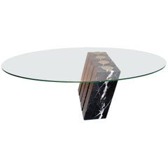 Marble, Glass and Steel Table 'Ether' N°1/8 by Vincent Poujardieu