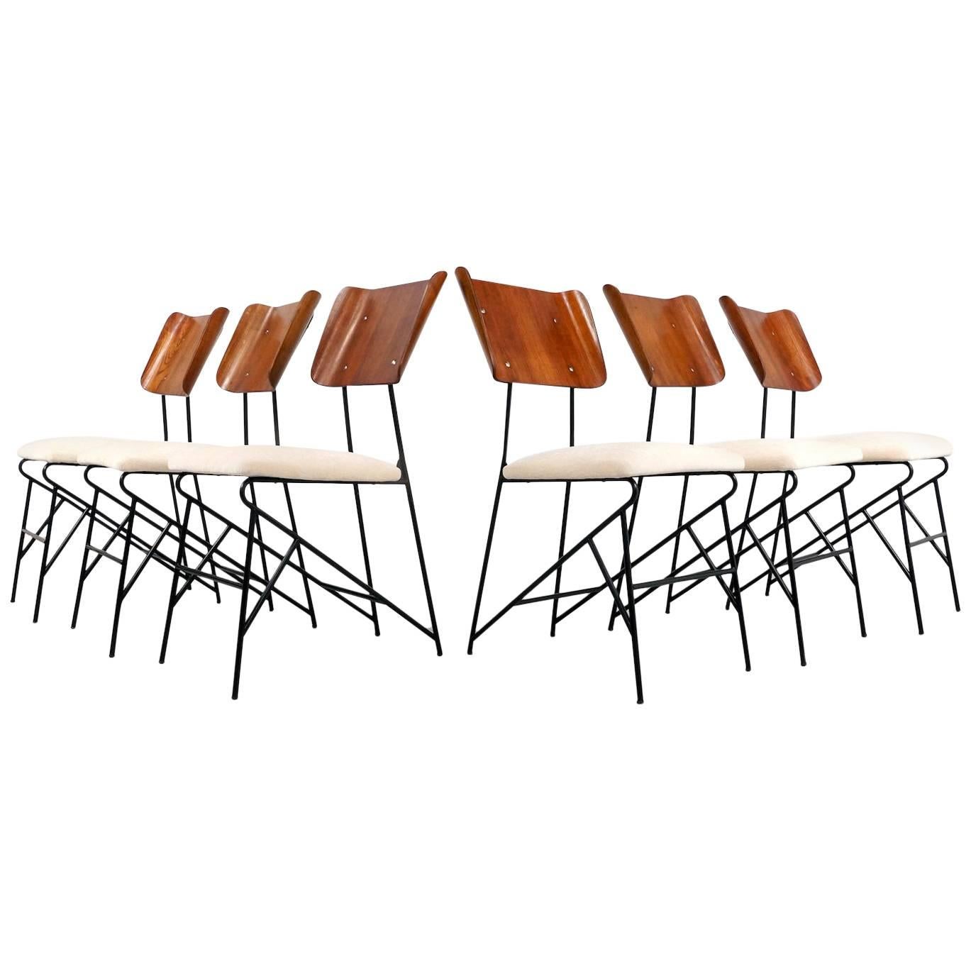 1950s Italian Dining Chairs by Carlo Ratti, Set of Six For Sale