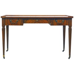 Noble Directoire Style Figured & Bookmatched Walnut Writing Table/Desk by Baker