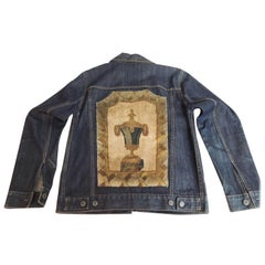 A.T.G. Custom Denim Jacket with a 19th Century Inset Aubusson Tapestry Panel