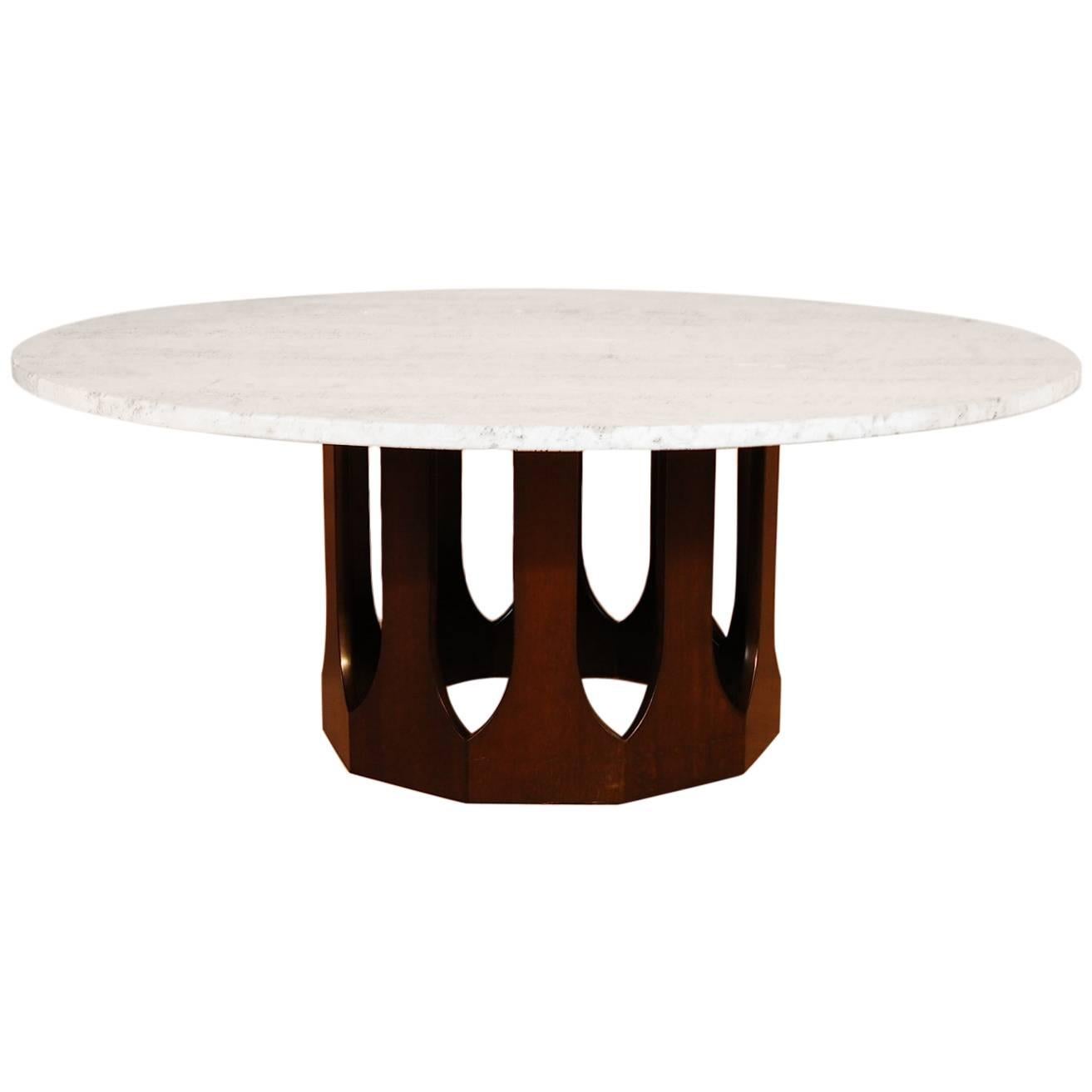 Harvey Probber Travertine Top Cocktail Table
