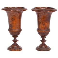 Pair of Early 19th Century English Treenware Urns