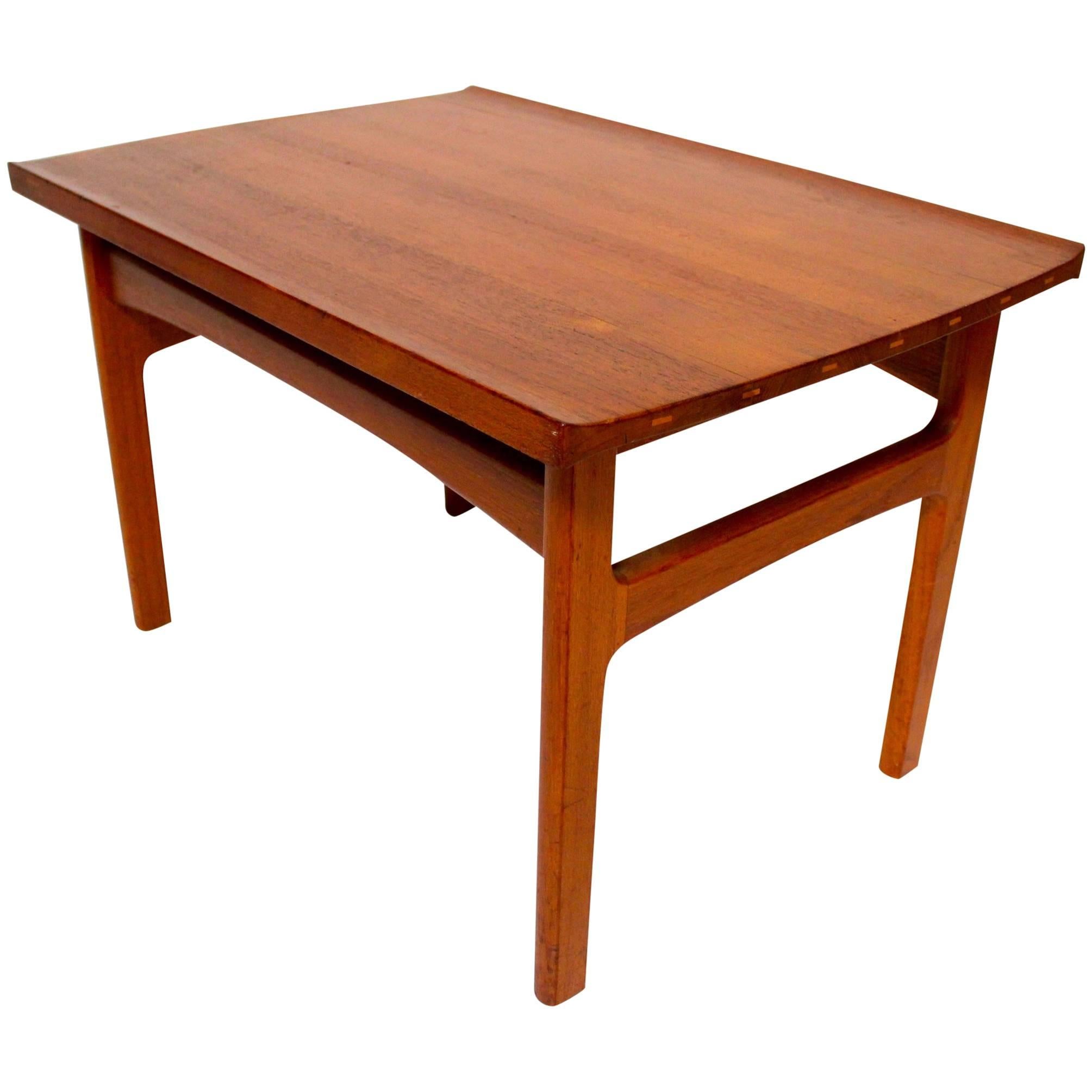 1960s Scandinavian Modern Solid Teak Side Table For Sale