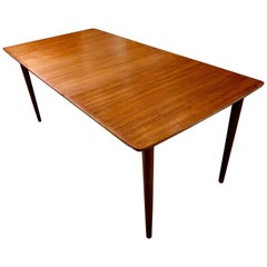 1960s Danish Modern Teak Dining Table with Two Leaves