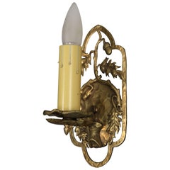 1 of 3 Single Antique Sconce with Oak Foliage