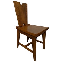 Henry Jacques Le Meme Beautiful Oak Chair, circa 1940