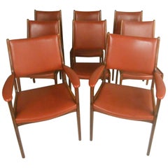 Set of Eight Scandinavian Modern Dining Chairs