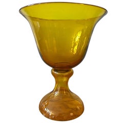 Large Blenko Glass Chalice Form Pedestal Vase