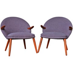 Pair of Kurt Olsen Armchairs / Easy Chairs for Glostrup Mobelfabrik, Danish