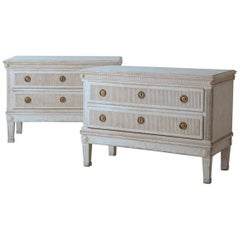 19th Century Swedish Late Gustavian Pair of Large Bedside Commodes