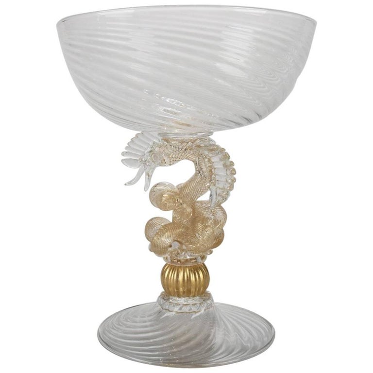 Renaissance Style Golden Dragonglass Compote by William