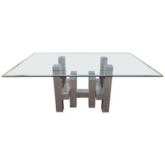 Vintage Stunning Architectural Aluminium Dining Table by Paul Mayen for Habitat