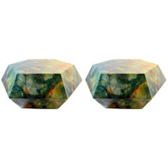 Pair of Faceted Geode Tables Attributed to Aldo Tura