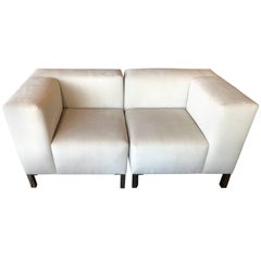 Pair of Chairs That Combine to Form a Loveseat