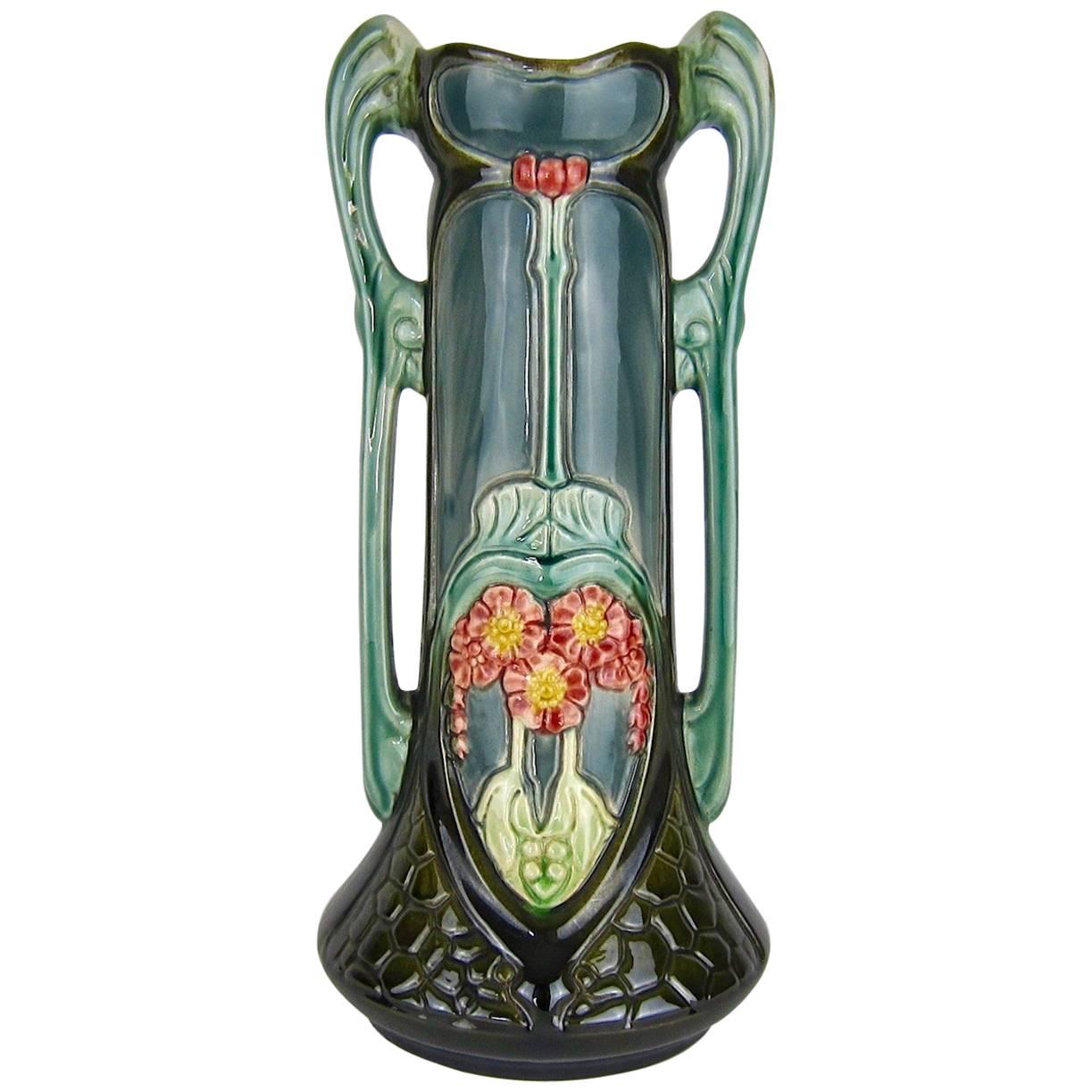 Antique Continental Majolica Vase