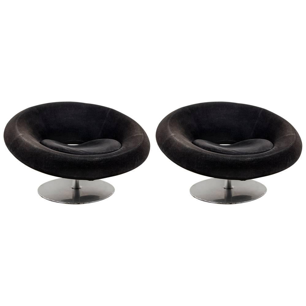 Set Contemporary Moon Swivel Chairs Designed by M. Manzoni-R.Tapinassi, Italy