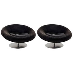 Used Set Contemporary Moon Swivel Chairs Designed by M. Manzoni-R.Tapinassi, Italy