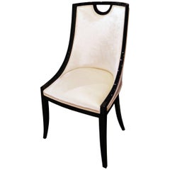Contemporary Hand-Crafted Black Pearl Dining Chair in Oak 