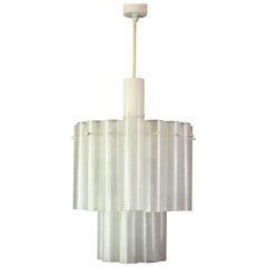 Murano Textured Tube Glasses Chandelier, Venini Style, Limburg, 1970s