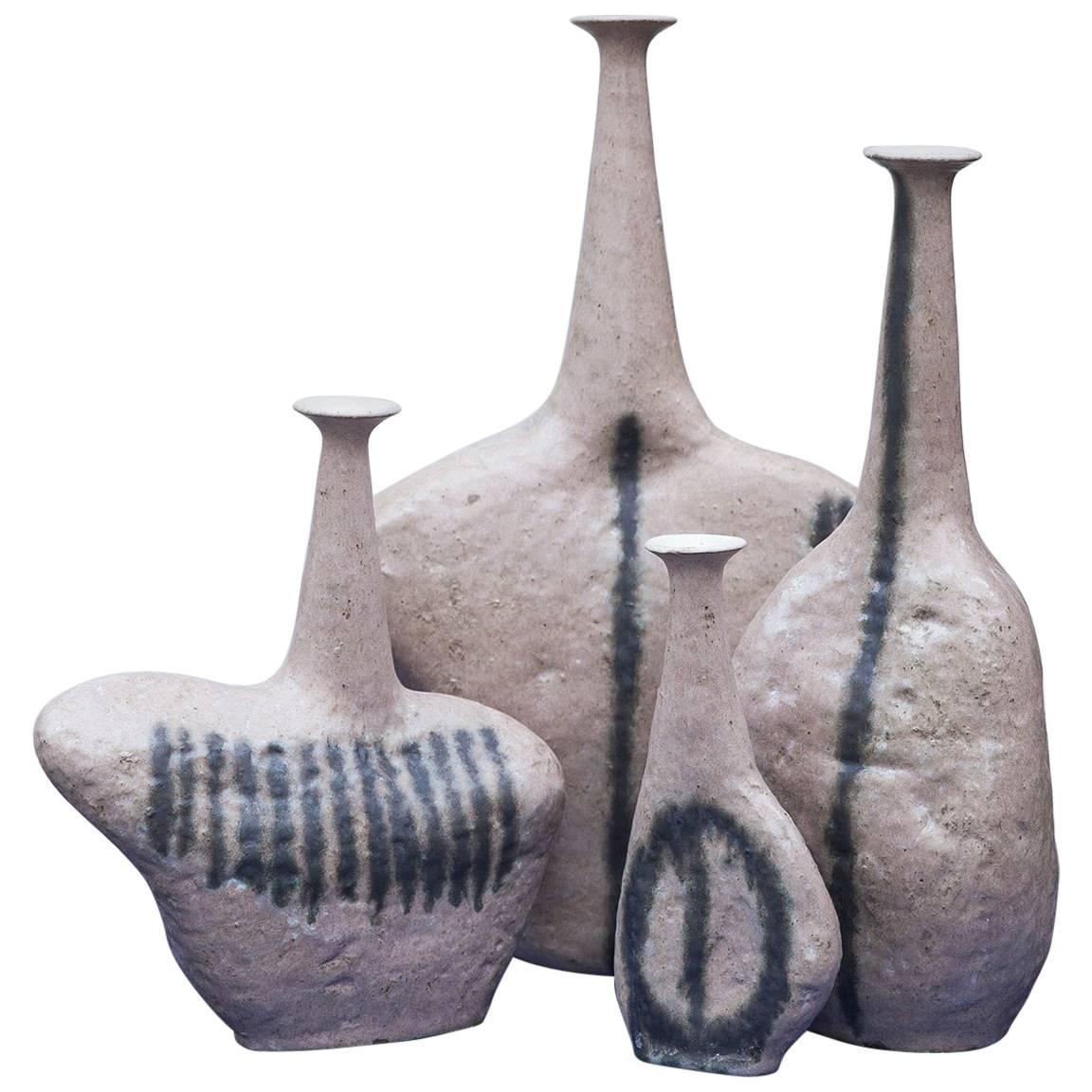 Bruno Gambone Stoneware Sassi Vase, 1984
