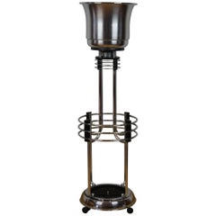 Used 1930s Chrome and Bakelite Plant and Umbrella Stand, Champagne Bucket Stand