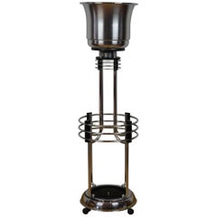 1930er Jahre Chrom und Bakelit Pflanzen- und Umbrella Stand, Champagne Bucket Stand