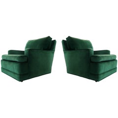 Pair of William Haines "Seniah" Chairs in Green Upholstery