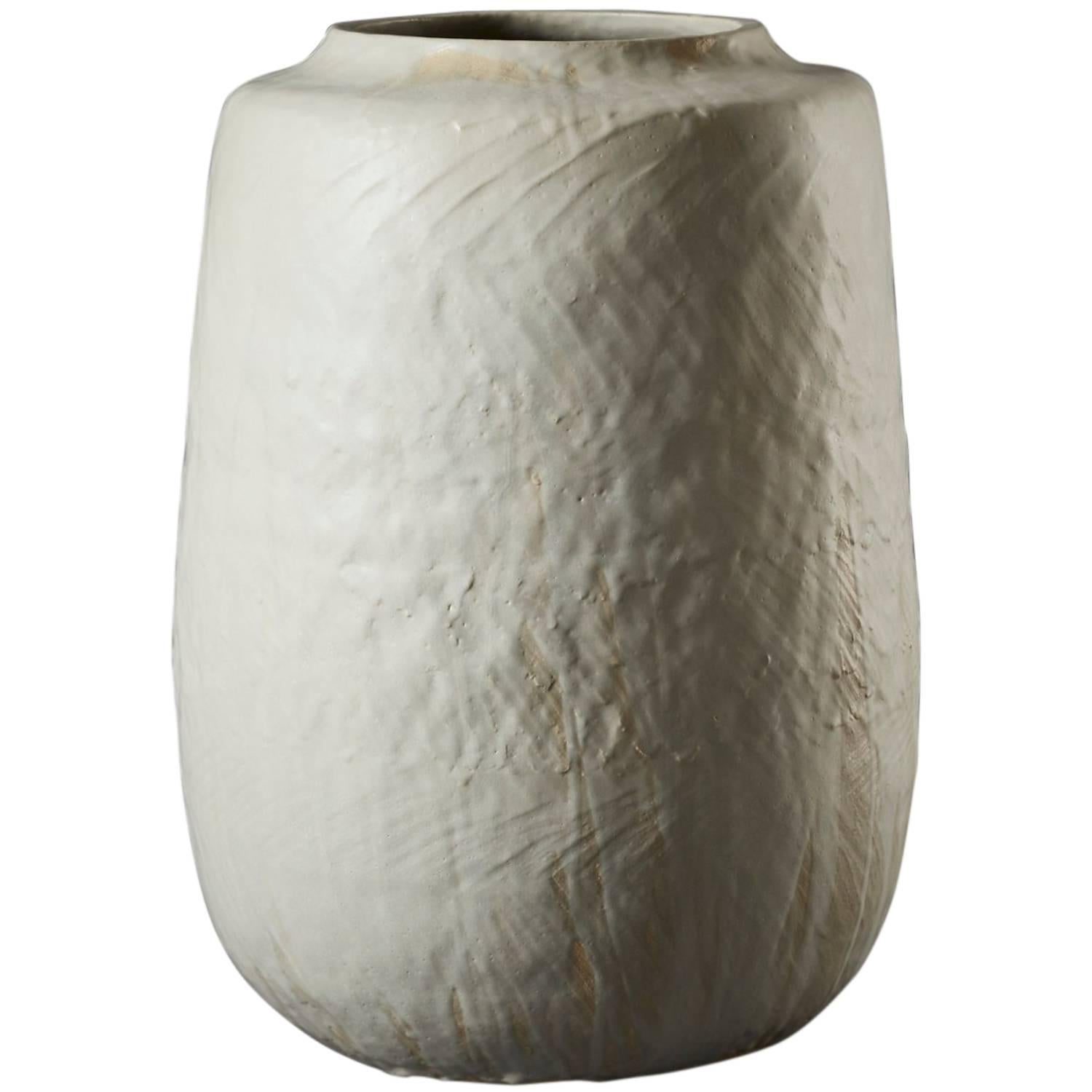 Large Handmade Grey Ceramic Stoneware Vase by Daniel Reynolds the New Craftsmen