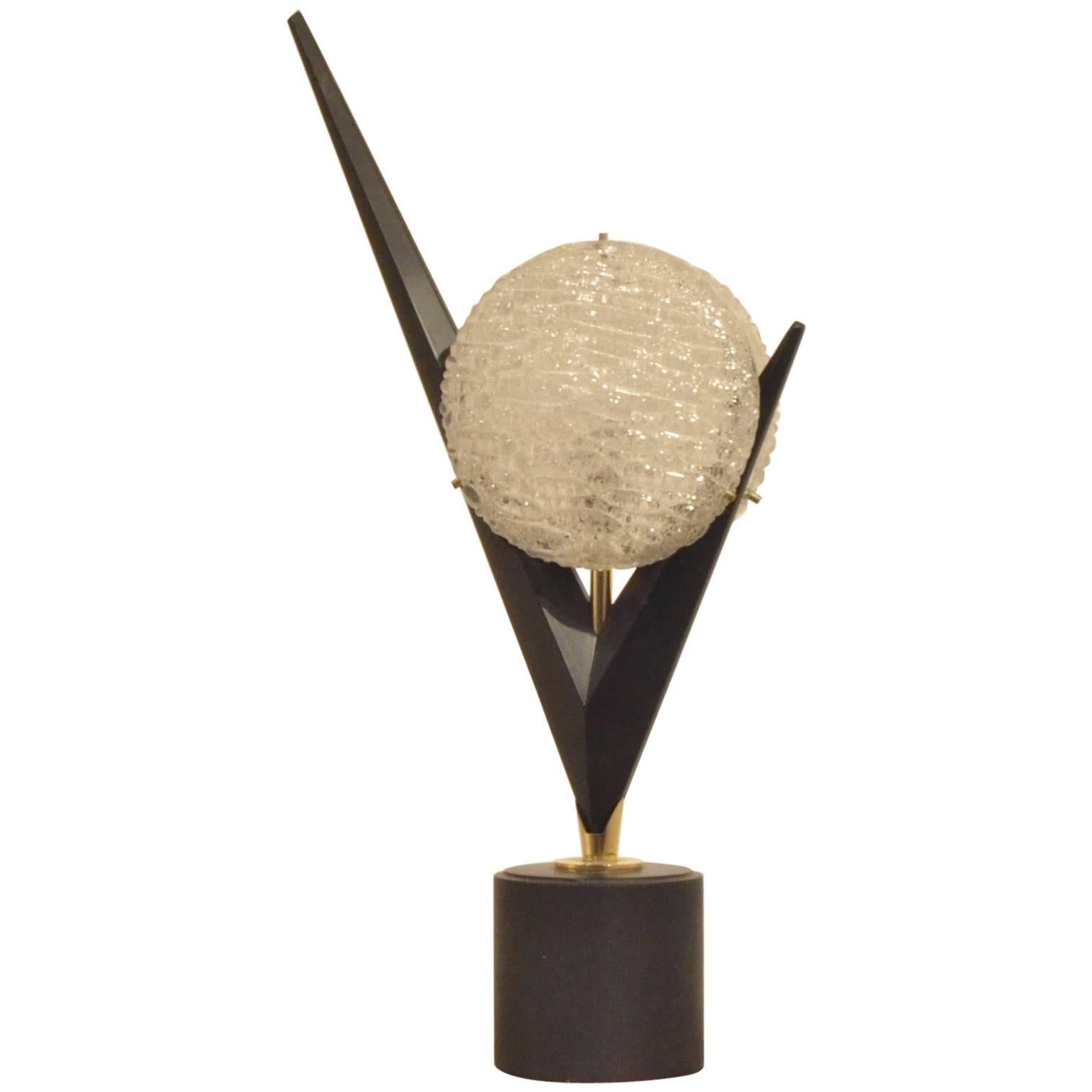 Midcentury French Design, Maison Arlus V-Shaped Sculptural Table Lamp
