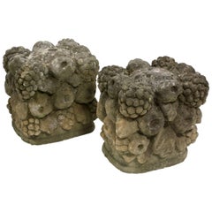 Pair of 19th Century Carved Stone Garden Seats