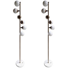 Pair Of  Italian Six lights Spiral Floor Lamp