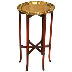 Asian Six-Leg Folding Brass Tray Table or Drink Table