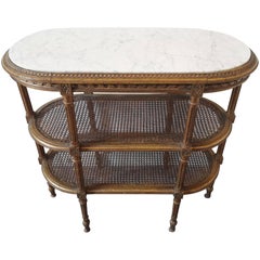 Antique Louis XVI Style Console Giltwood Marble Top