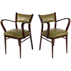 20th Century Italian Art Deco Chairs, Set of 2, 1940s