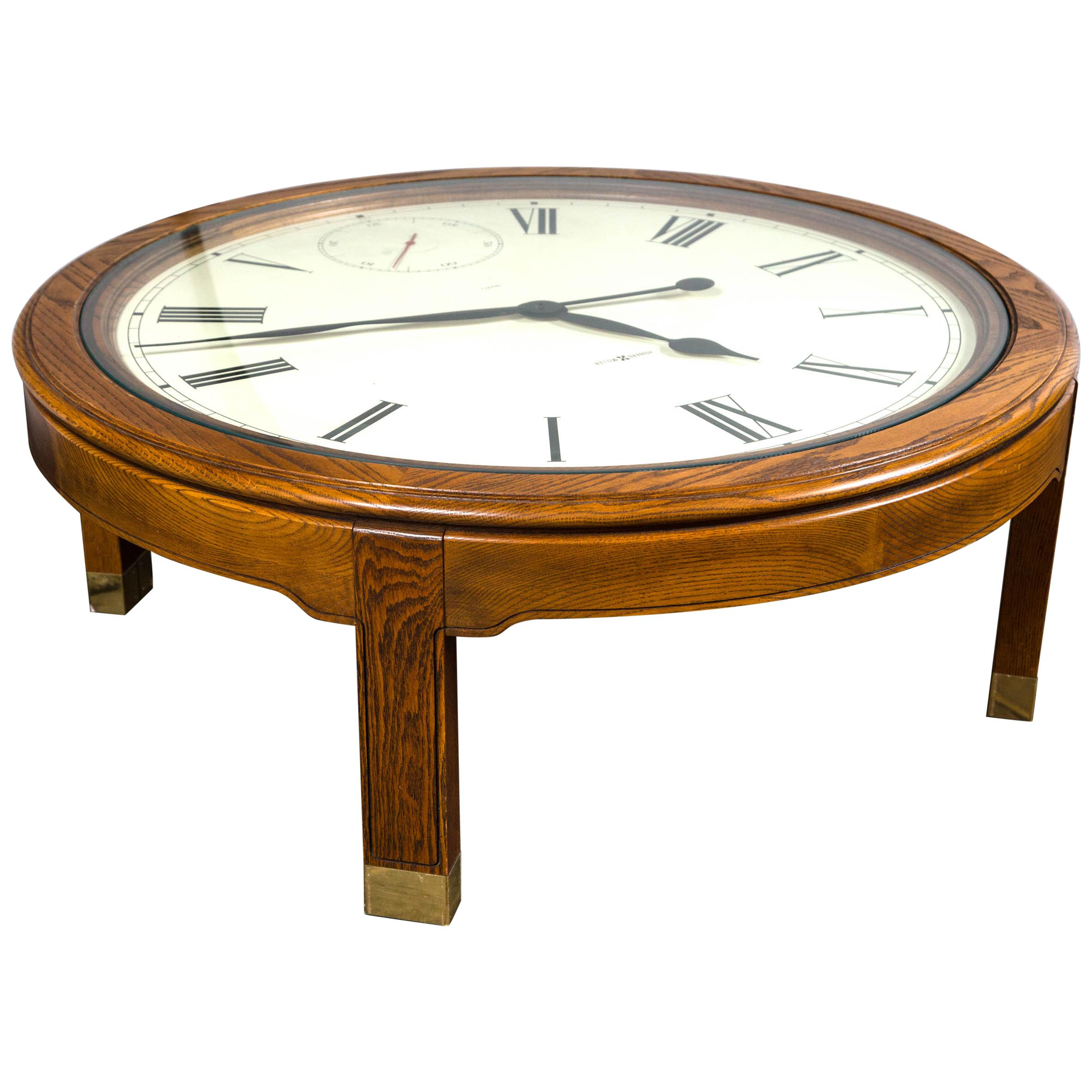 Howard Miller Clock Coffee Table at 1stDibs | howard miller table clock, clock  table, clock coffee table for sale