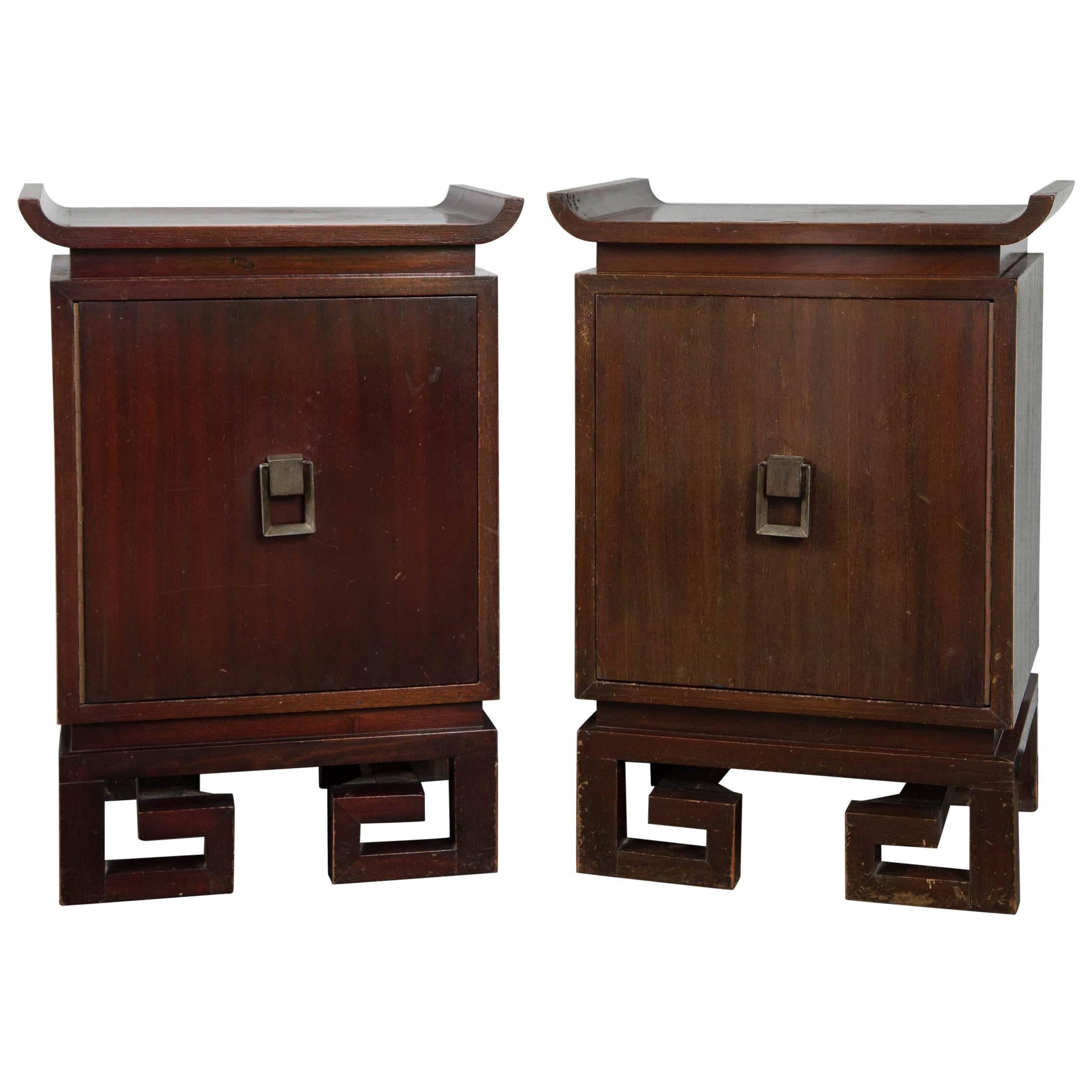 Pair of James Mont Style Bedside Tables